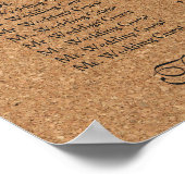 Rustikales Wine Cork Wedding Monogram Seating Char Poster (Ecke)