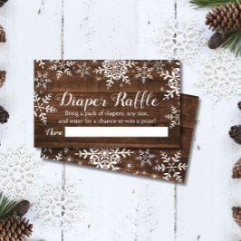 Rustikales Winter-Baby-Duschkabine - Raffle Ticket Begleitkarte