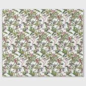 Rustikales Winter Berries Urlaubspapier Geschenkpapier (Flach)