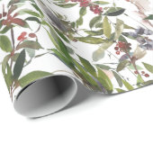Rustikales Winter Berries Urlaubspapier Geschenkpapier (Rolleneckpunkt)