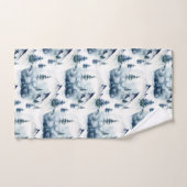 Rustikales Winter Blue Mountain Muster Badhandtuch Set (Handtuch)