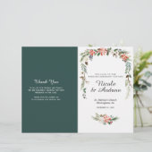 Rustikales Winter-Blumen-Hochzeitsprogramm gefalte (Stehend Vorderseite)