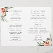 Rustikales Winter-Blumen-Hochzeitsprogramm gefalte (Rückseite)
