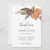 Rustikales Winter Botanische Probe Abendessen Einladung (Vorderseite)