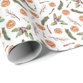 Rustikales Winter Botanisches Weihnachtsfest Geschenkpapier (Rolleneckpunkt)