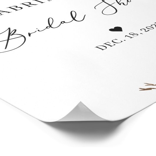 Rustikales Winter-Brautparty Begrüßungszeichen Poster (Ecke)