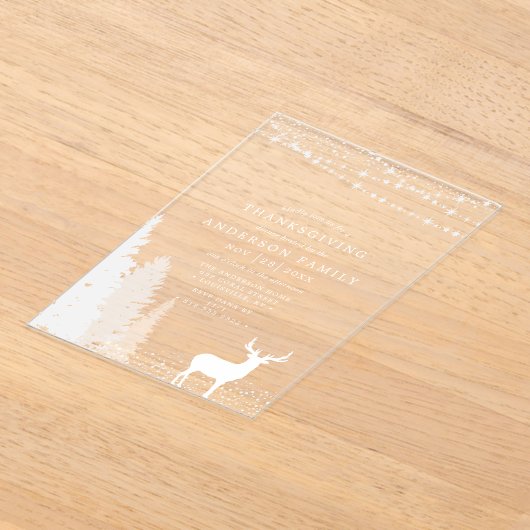 Rustikales Winter Dei Woodland Erntedank Dinner Acryleinladungen (Ablage )