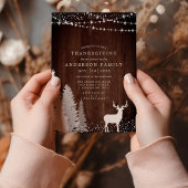 Rustikales Winter Dei Woodland Erntedank Dinner Einladung