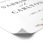 Rustikales Winter Floral Wedding Willkommenszeiche Poster (Ecke)