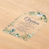 Rustikales Winter Floral Weihnachten Party Acryleinladungen (Ablage )