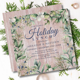 Rustikales Winter florales Weihnachtsfest Mittages Einladung