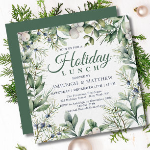 Rustikales Winter florales Weihnachtsfest Mittages Einladung
