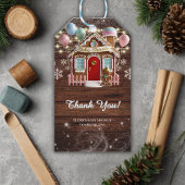 Rustikales Winter Gingerbrett Haus Babydusche Geschenkanhänger