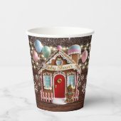 Rustikales Winter Gingerbrett Haus Babydusche Pappbecher (Vorderseite)