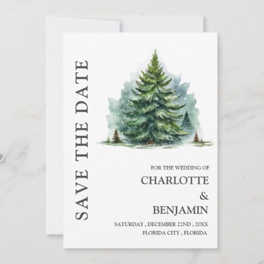 Rustikales Winter-Hochzeitsfest Foto Save The Date (Vorderseite)