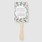 Rustikales Winter-Hochzeitsprogramm für Grünpflanz Fächer (Vorderseite)