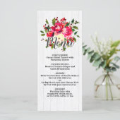 Rustikales Winter Holly White Wood Wedding Menü Menükarte (Stehend Vorderseite)