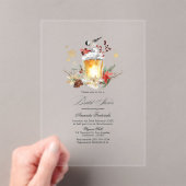 Rustikales Winter Lantern Transparentes Brautparty Acryleinladungen (Insitu (Handheld))