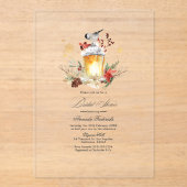 Rustikales Winter Lantern Transparentes Brautparty Acryleinladungen (Vorderseite)