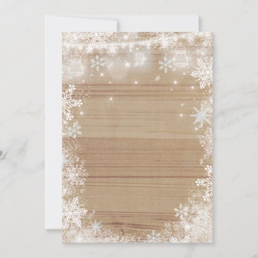 Rustikales Winter ONEderland Geburtstag Einladung (Rückseite)