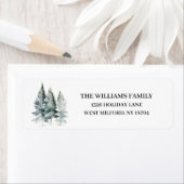 Rustikales Winter Pine Tree Winter Address Label (Insitu)