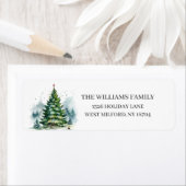 Rustikales Winter Pine Tree Winter Address Label (Insitu)
