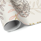 Rustikales Winter Pinecone & Holly Wrapping Paper Geschenkpapier (Rolleneckpunkt)