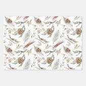 Rustikales Winter Pinecone Wrapping Paper Set Geschenkpapier Set (Vorderseite)