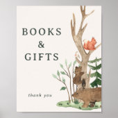 Rustikales Winter-Wald-Babyshower-Geschenk-Schild Poster (Vorne)