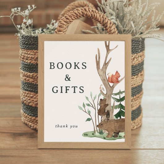 Rustikales Winter-Wald-Babyshower-Geschenk-Schild Poster