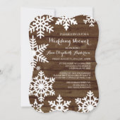 Rustikales Winter Wedding Barn Wood Brautparty Einladung (Vorderseite)