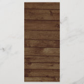 Rustikales Winter Wedding Barn Wood Snowflakes Men Menükarte (Rückseite)