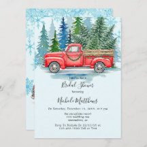 Rustikales Winter Wedding Truck Brautparty