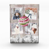Rustikales Winter Wonderland Barn Wood Foto Collag (Vorderseite)