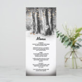 Rustikales Winterbaum- & Strandlicht-Party-Menü Menükarte (Stehend Vorderseite)