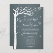 Rustikales Winterbaum Weihnachten Einladung (Vorne/Hinten)