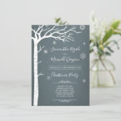 Rustikales Winterbaum Weihnachten Einladung (Stehend Vorderseite)