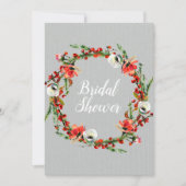 Rustikales Winterblumenbad Modernes Brautparty Einladung (Vorderseite)