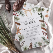 Rustikales Winterbow Evergreen Berry Brautparty Einladung