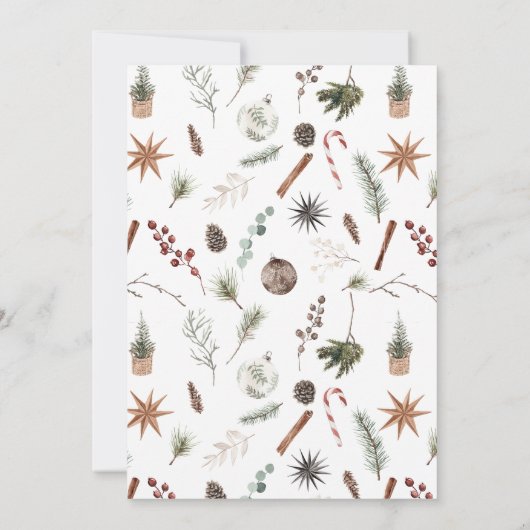 Rustikales Winterbow Evergreen Berry Brautparty Einladung (Rückseite)