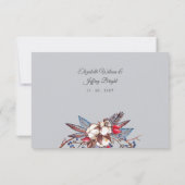 Rustikales Wintercotton Blue Red Berries Wedding RSVP Karte (Rückseite)