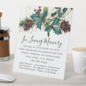 Rustikales Winterdenkmal für Holly und Berries Sockelschild (In Situ)