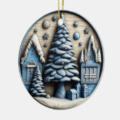 Rustikales Winterdorf Ornament (Links)