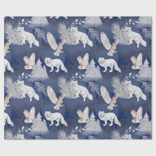 Rustikales Winterfox & Weihnachtsgeschenk Geschenkpapier (Flach)