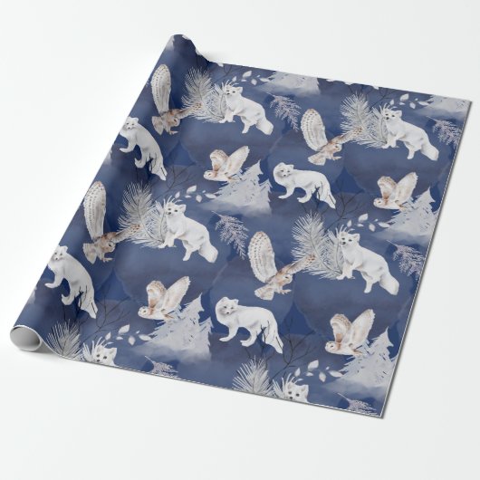 Rustikales Winterfox & Weihnachtsgeschenk Geschenkpapier (Ungerollt)