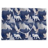 Rustikales Winterfox & Weihnachtsgeschenk Große Geschenktüte (Rückseite)