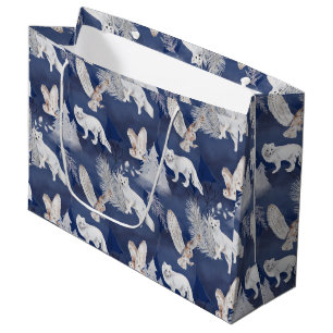 Rustikales Winterfox & Weihnachtsgeschenk Große Geschenktüte