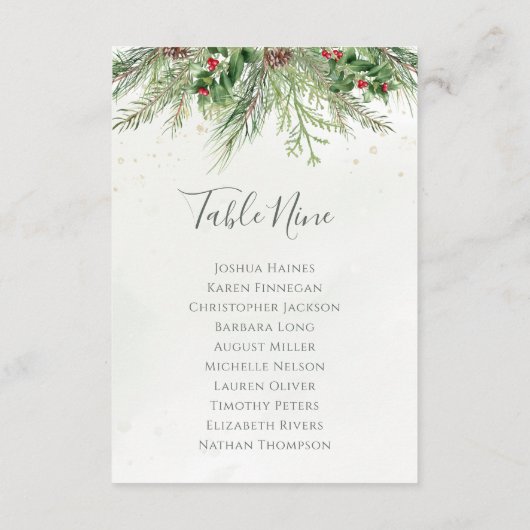 Rustikales Wintergrün - Sitzplan (Rückseite)