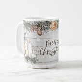 Rustikales Winterhaus-Dekor Kaffeetasse (Vorderseite Links)