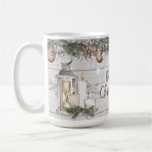 Rustikales Winterhaus-Dekor Kaffeetasse (Links)